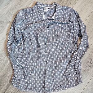 Cinch Men's Blue Geometric Dress Shirt